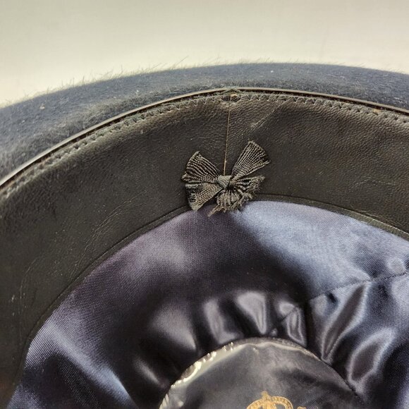 German Adalbert Breiter Black Trilby Felt Hat Stitched Cord Munchen - Picture 9 of 10